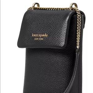 NEW~HARD TO FIND 🛍 Kate Spade Roulette Pebbled Leather Crossbody Purse Black